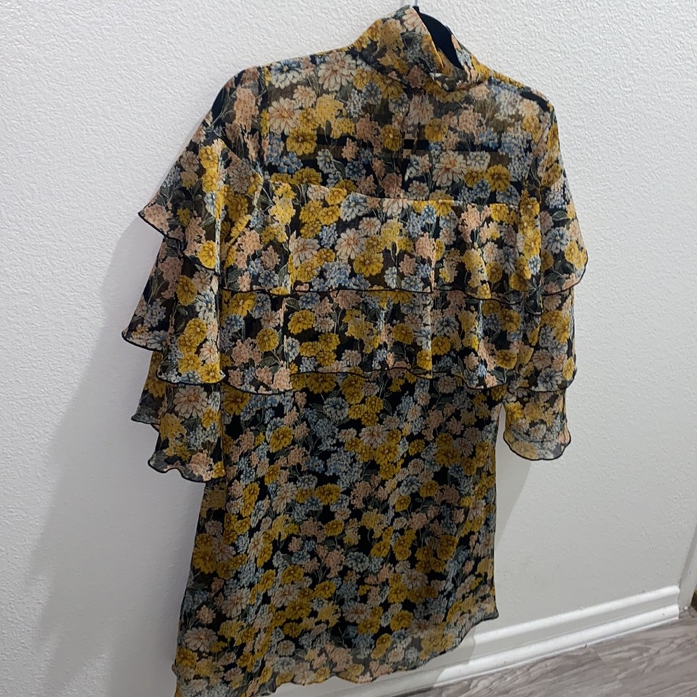 Zara Floral Ruffle Dress - Picture 4 of 6